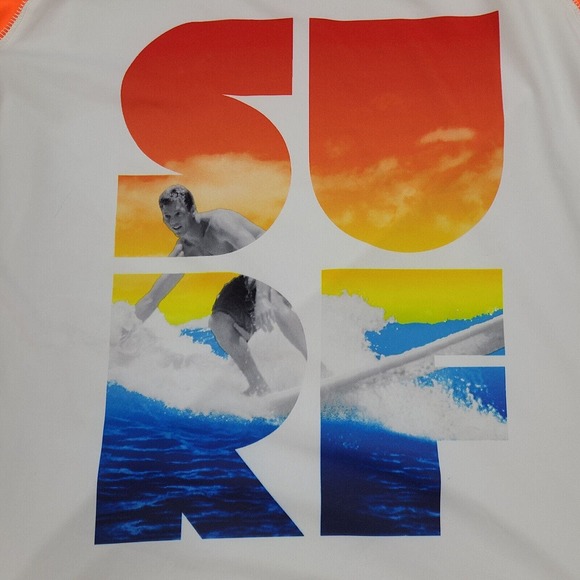 Ocean Pacific OP T-Shirt Boys XL (14-16) White Orange Surf Surfing Short Sleeve - Picture 2 of 11
